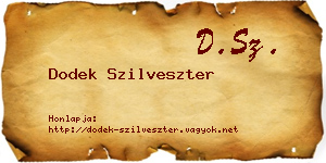 Dodek Szilveszter névjegykártya