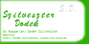 szilveszter dodek business card